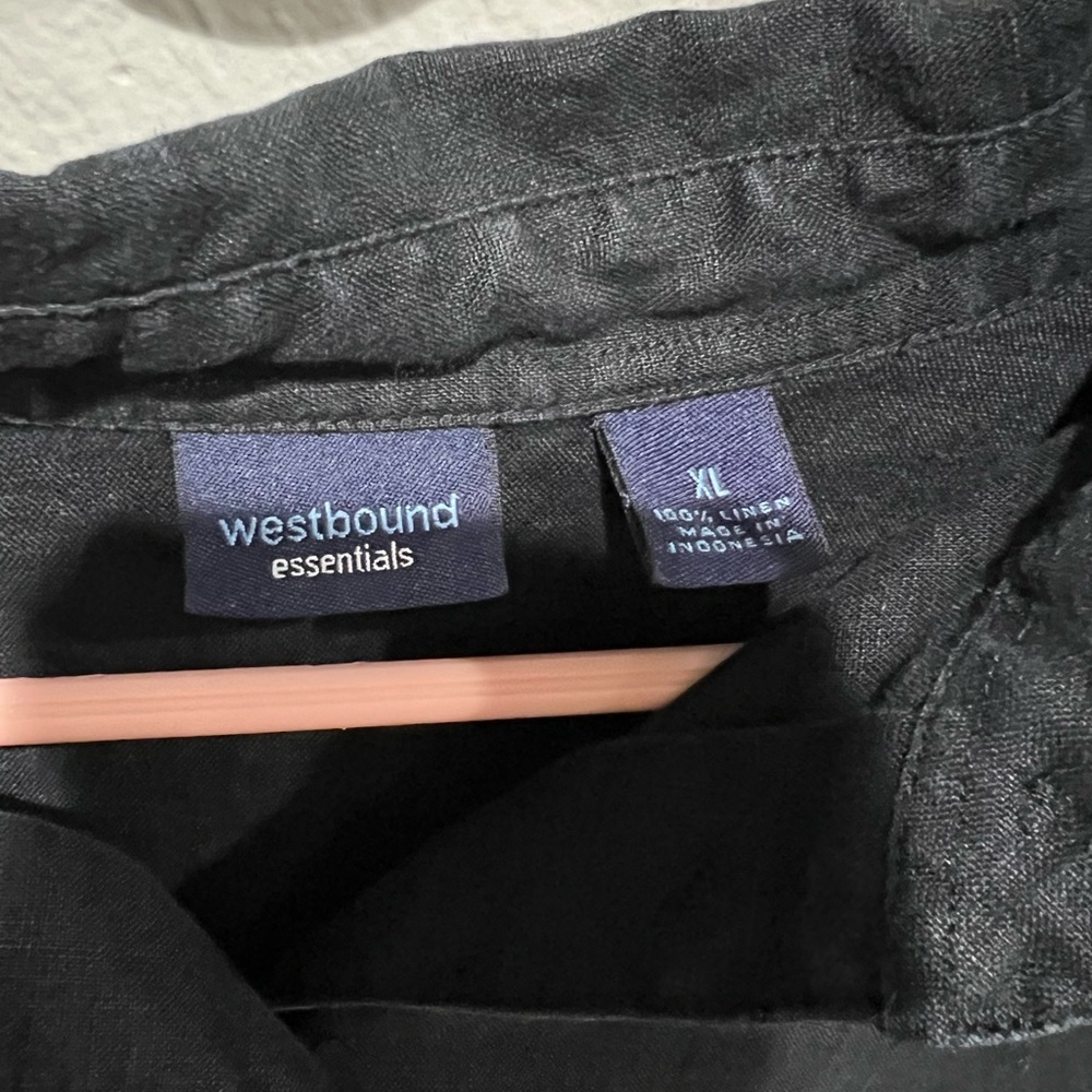Westbound Essentials Black Button Down Euc 100% L… - image 2